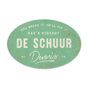 de schuur - vader cadeau - koenmeloen naamborden - mint wit