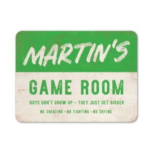 gameroom- cadeau - koenmeloen naamborden - wit groen