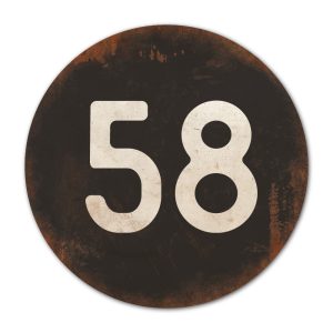 Huisnummer rond type 4   Koenmeloen   zwart wit